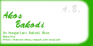 akos bakodi business card